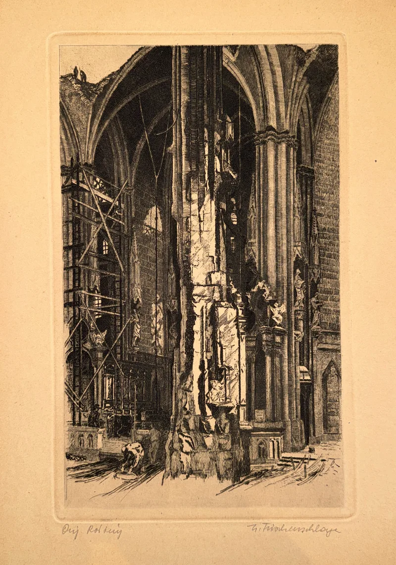 Traudl Frischenschlager, St. Stephan Wien, 6 etchings
