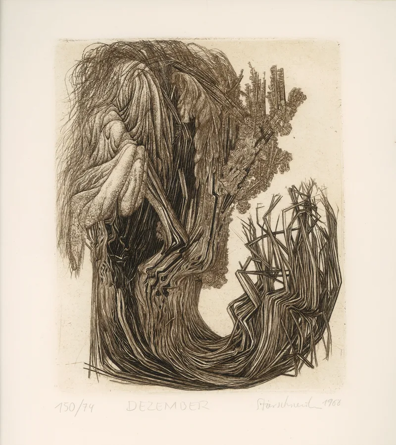 Franz Stierschneider, Dezember, Radierung