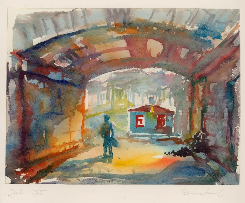 Kurt Panzenberger, Wien Donaukanal, Aquarell