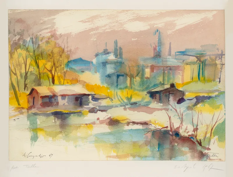Kurt Panzenberger, bei Tulln/Donau, Aquarell