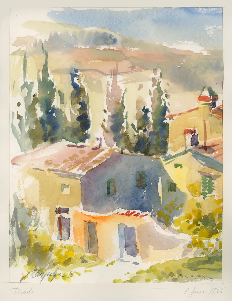 Kurt Panzenberger, Fiesole/Florenz, Aquarell